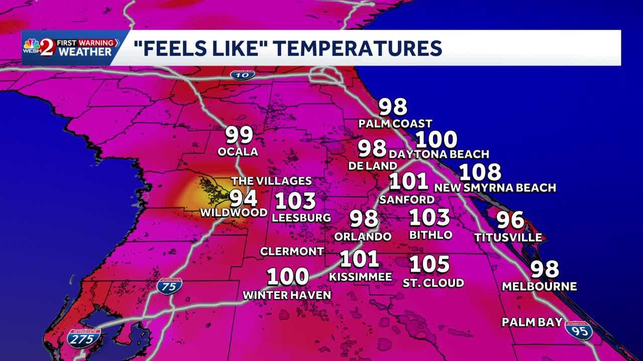 Impact Weather: Central Florida heat index could reach 112 degrees — WESH 2 Orlando, Winter Park Community news